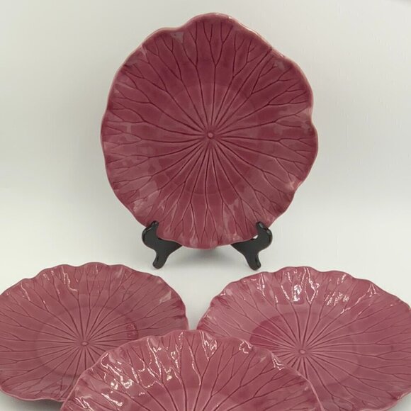 Set of 6 Vtg Metlox Poppytrail Lotus Dinner Plates Mauve 10 3/4" Diameter - Picture 4 of 6